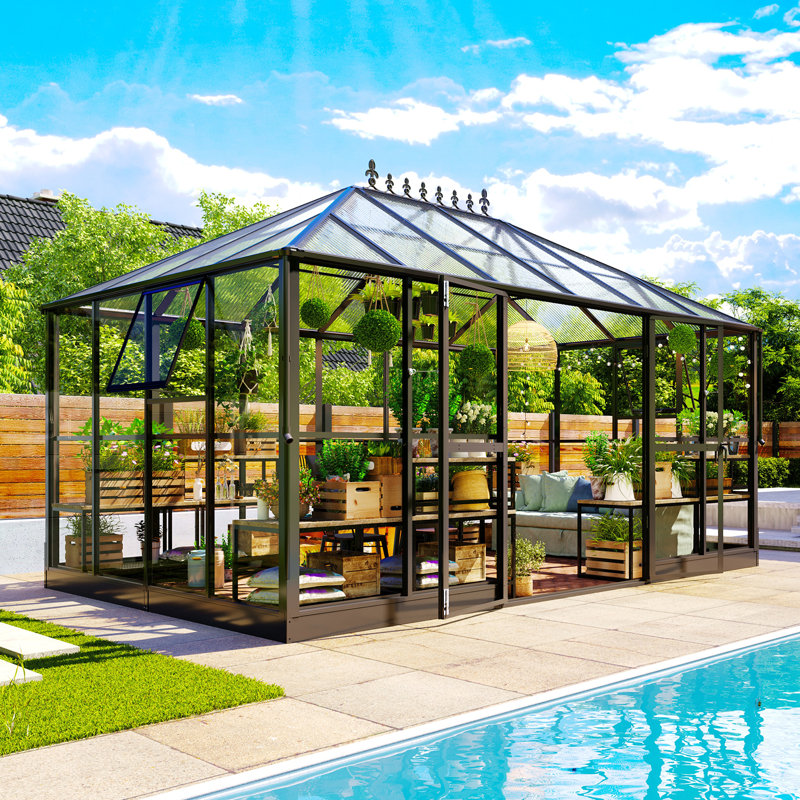 AMERLIFE Grower's Haven 14'x10' Greenhouse with Transparent Panels